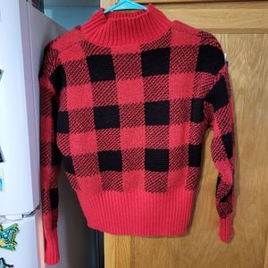 Red and black plaid sweater